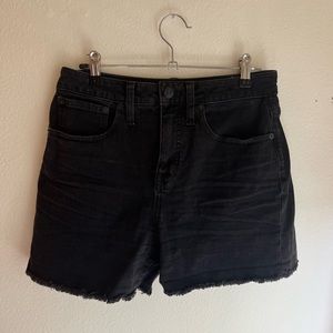 Madewell black denim high waisted shorts